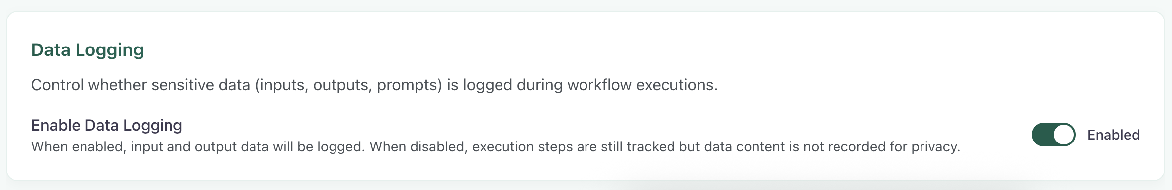 Optional Logging