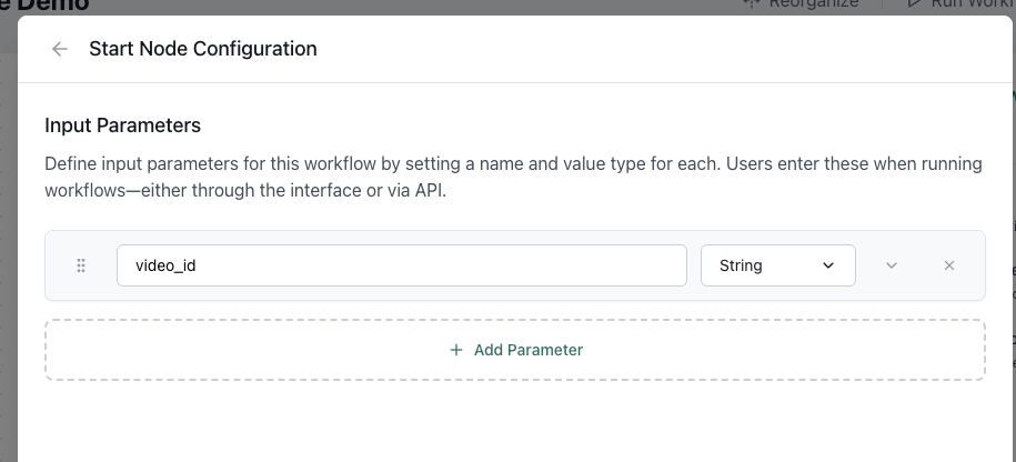 Start node configuration