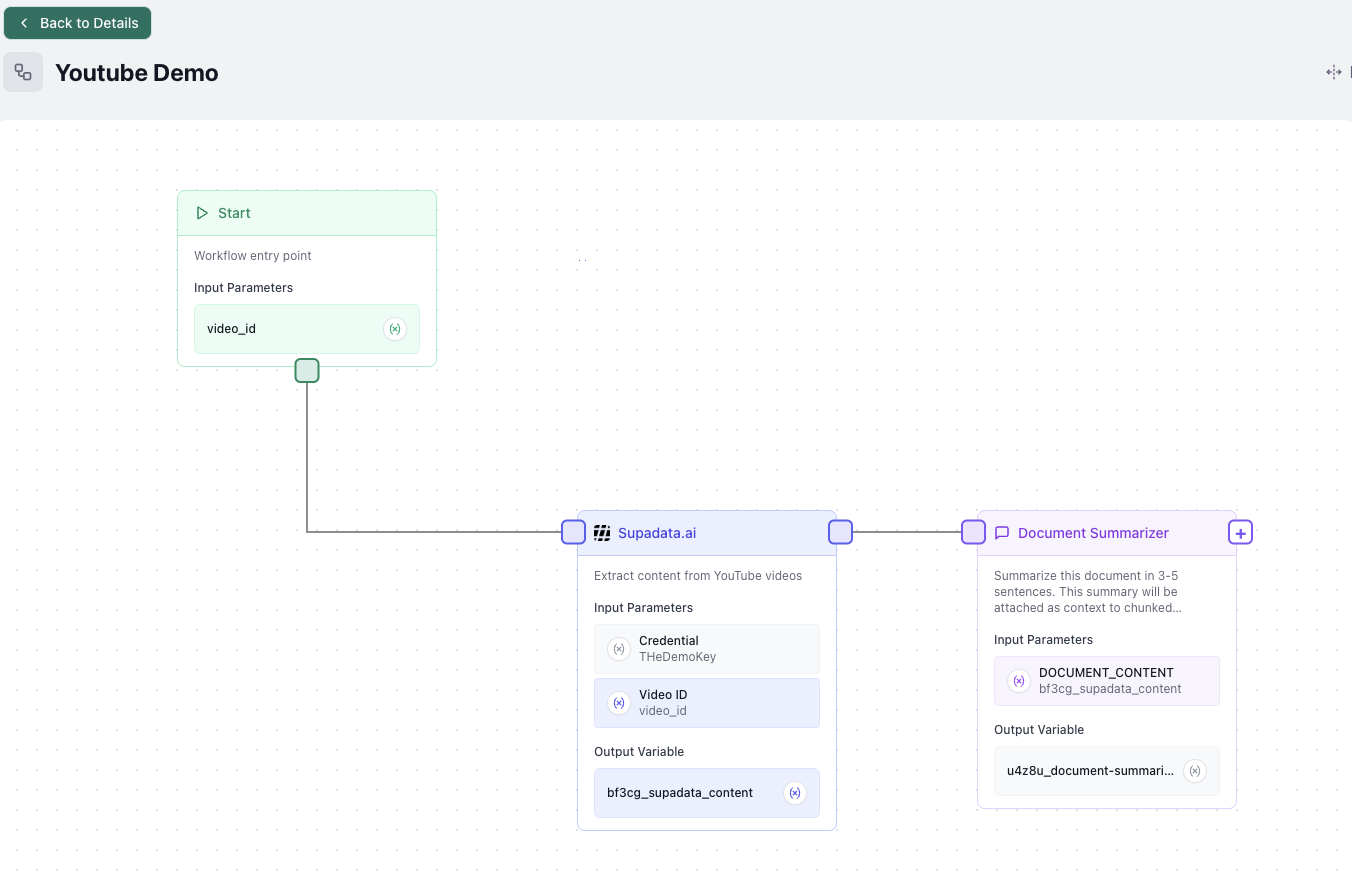 Workflow with prompt node