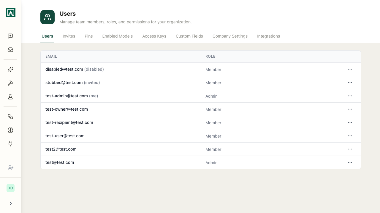 Users & Invitations