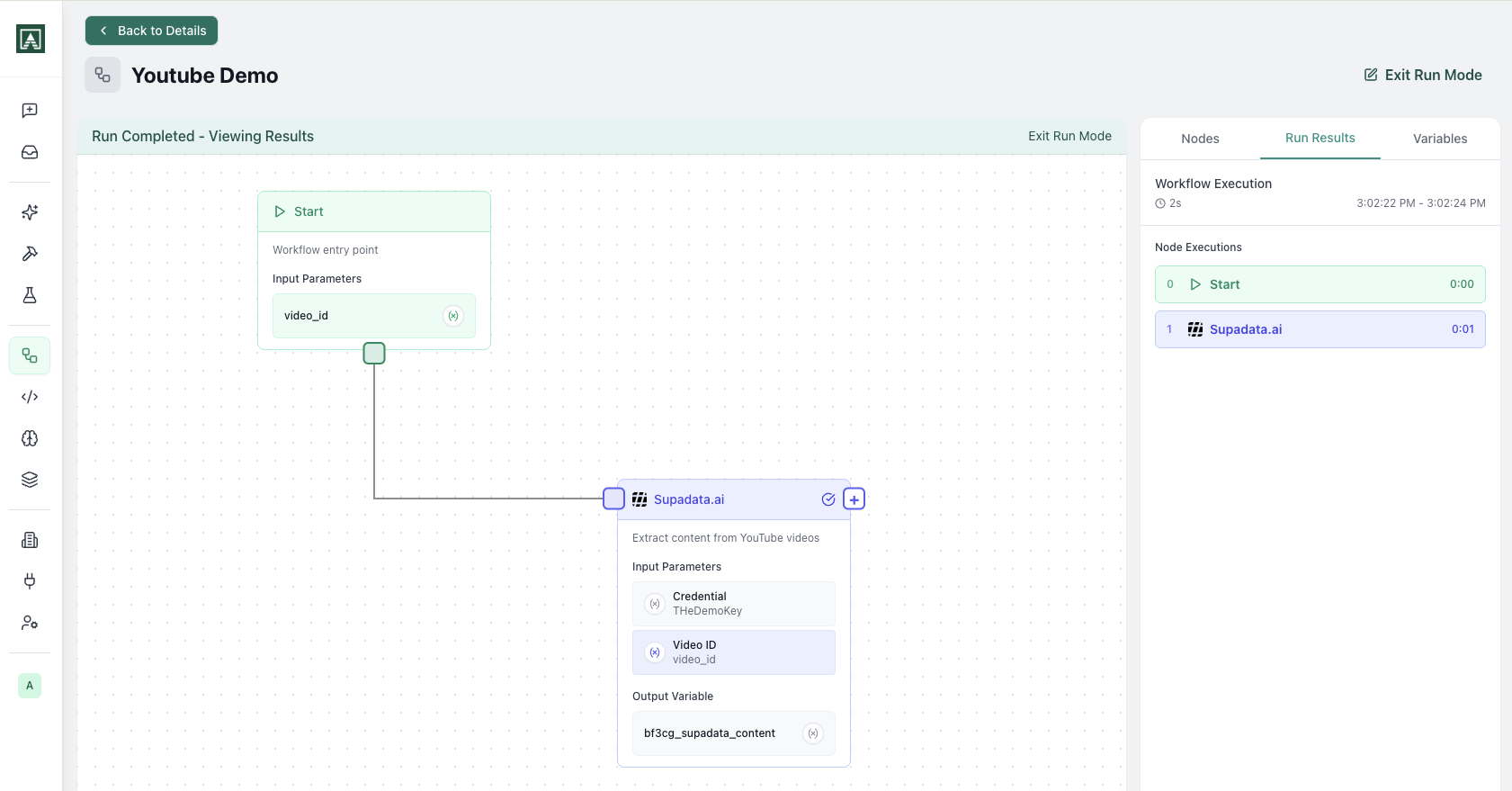 Workflow trigger configuration panel